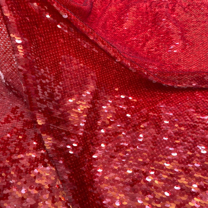 Dense 5mm Sequin Embroidered Mesh Fabric — fabric photo 2