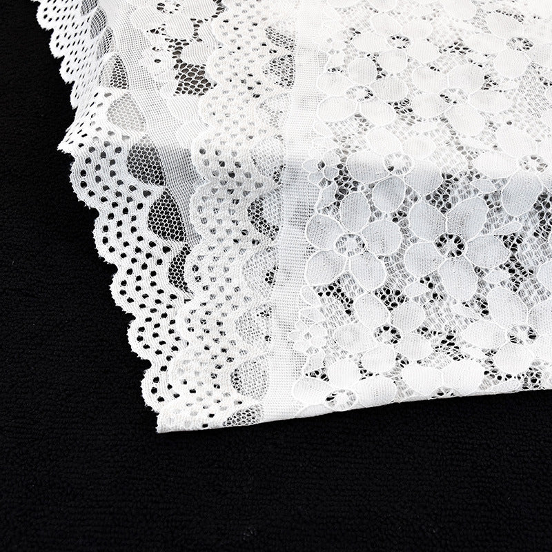 Five-Petal Floral Textured Stretch Nylon-Spandex Lace Trim 18.5 cm — fabric photo 5