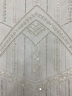 Bugle & Foam Bead 3/7mm Sequin Wedding Fabric — fabric photo 5