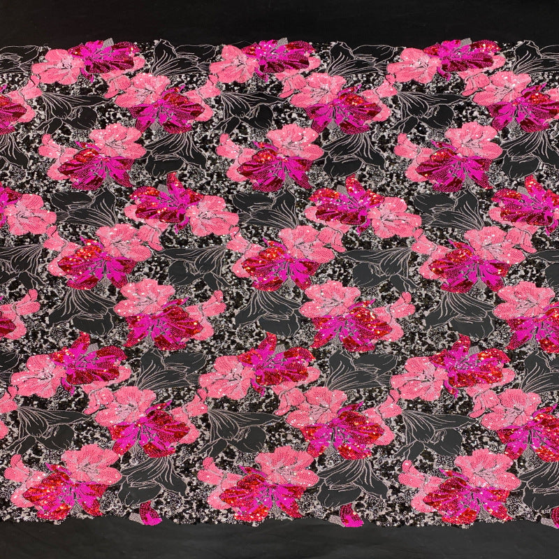 Dense Embroidery with Colorful Sequins — fabric photo 5