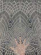 Crystal-Look Sequin & Silver-Bead Embroidered Bridal Fabric — fabric photo 4