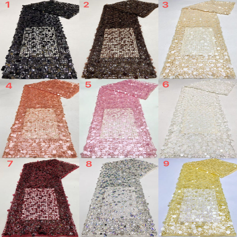 Cutwork Water-Soluble Sequin Embroidery Fabric — fabric photo 3