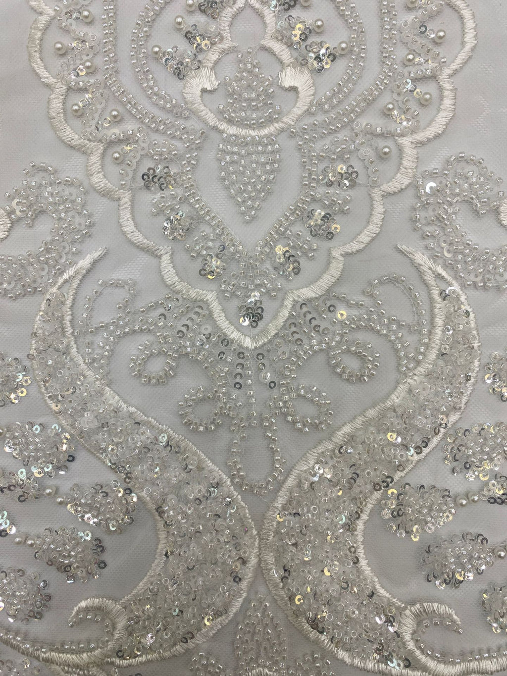 Sequin & Bubble-Bead Embroidered Bridal Fabric – Design 26367 — fabric photo 5