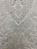 Sequin & Bubble-Bead Embroidered Bridal Fabric – Design 26367 — fabric photo 5