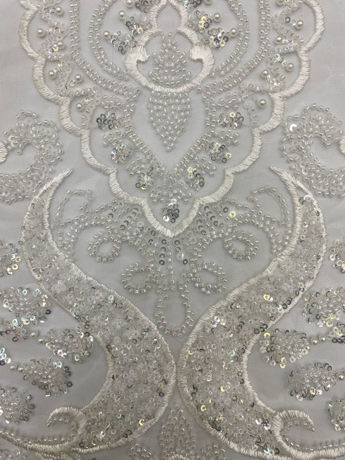 Sequin & Bubble-Bead Embroidered Bridal Fabric – Design 26367 — fabric photo 5