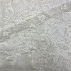 Floral Bead Rope Sequin Embroidery Fabric — fabric photo 5