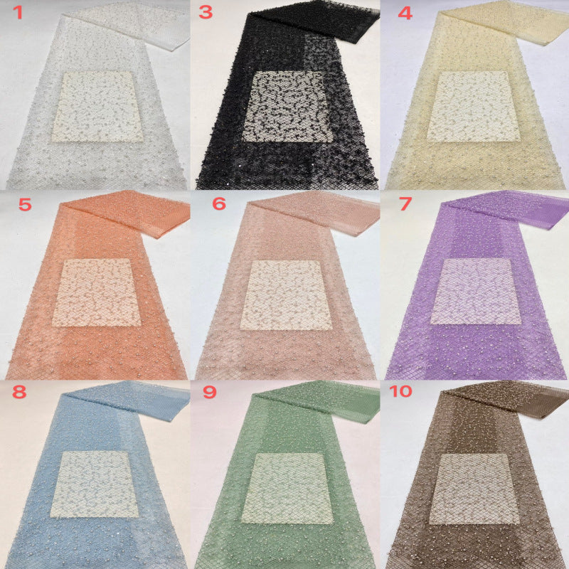 Textured Rope Foam Bead Sequin Embroidery Fabric — fabric photo 5