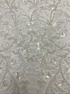 2/4 mm Crystal-Look Sequin Embroidered Bridal Fabric — fabric photo 3