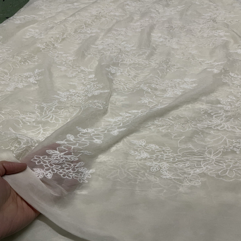Fluffy Rope Bead Sequin Organza Fabric — fabric photo 5