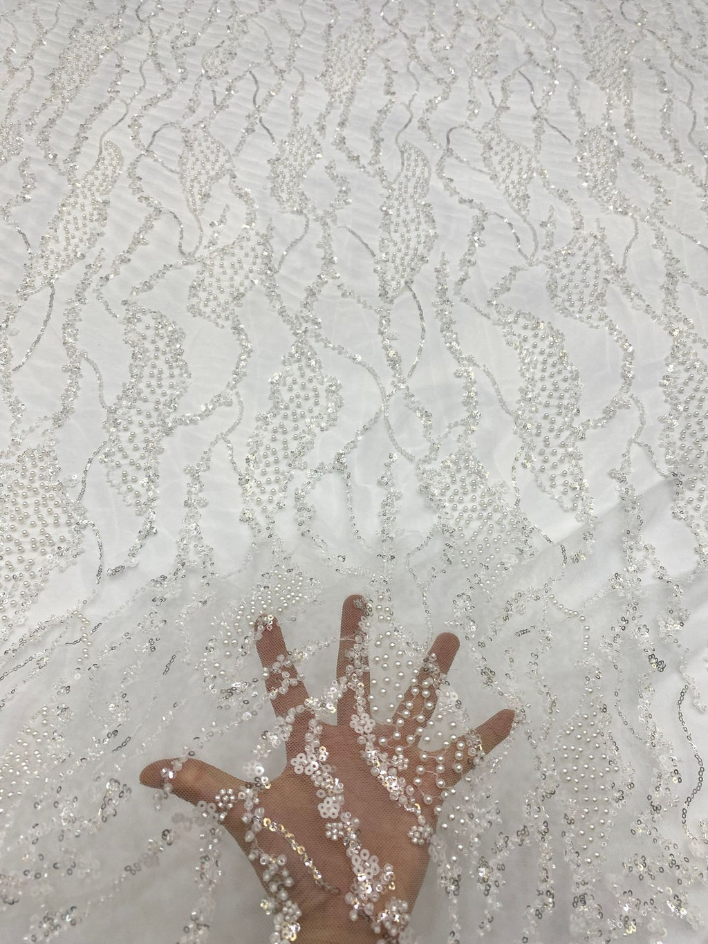 Beaded Sequin Embroidered Lace for Bridal Dresses — fabric photo 4