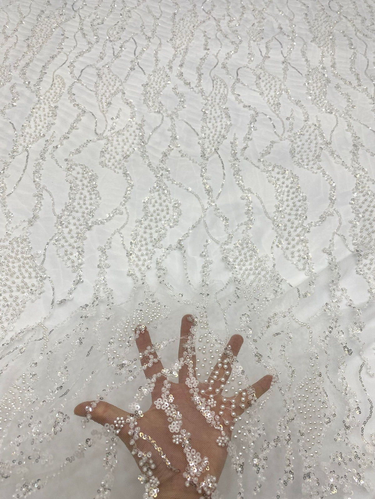 Beaded Sequin Embroidered Lace for Bridal Dresses — fabric photo 4