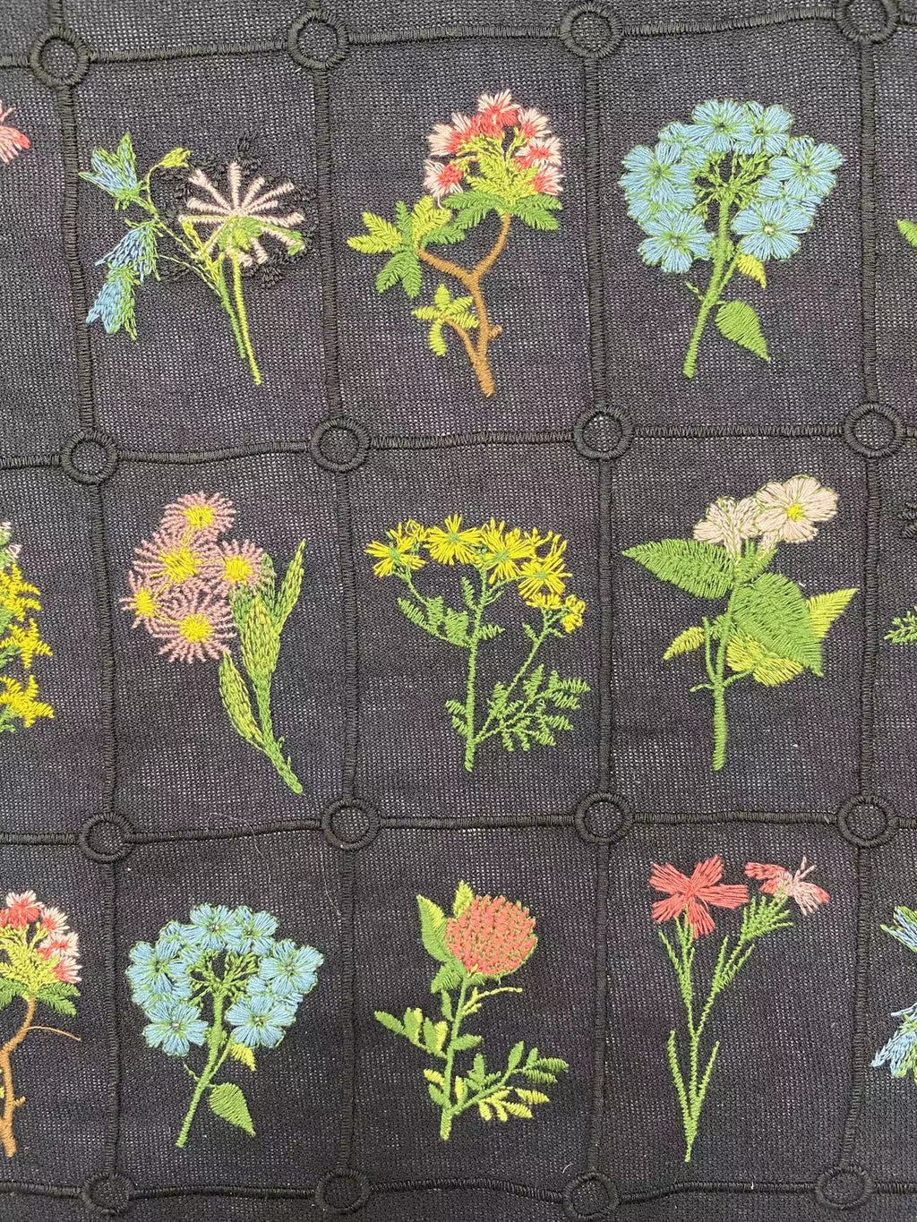 Multicolor Botanical Embroidery Fabric — fabric photo 4