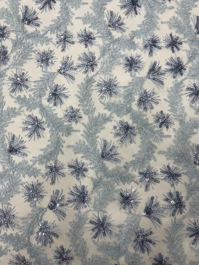 Sequin Embroidered Tulle Mesh Fabric – Design 49855 — fabric photo 4