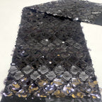 Heavy Multisize Sequin Embroidered Stretch Mesh — fabric photo 4