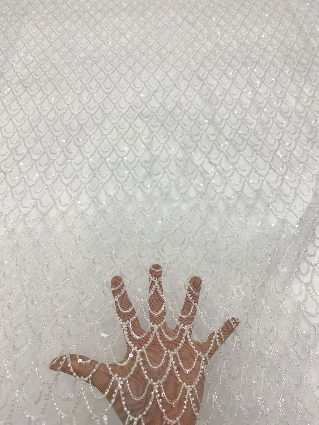 Bead & 3mm Sequin Embroidered Bridal Lace — fabric photo 4