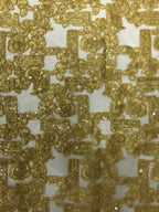Sequin Embroidered Tulle Mesh Fabric – Design 53791 — fabric photo 4