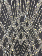 Dense Foam Bead Sequin Embroidered Bridal Fabric — fabric photo 3