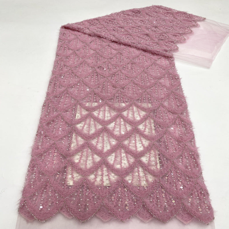 Rope & Bead Sequin Embroidery Fabric for Dresses — fabric photo 2