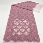 Rope & Bead Sequin Embroidery Fabric for Dresses — fabric photo 2