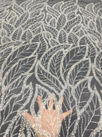 Dense Bead Embroidery & Sequin Fabric for Bridal Gowns — fabric photo 2