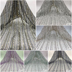 Multicolor Vertical Stripe Sequin Embroidery Fabric