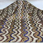 Multicolor Wave 3 mm Sequin Embroidered Bridal Fabric — fabric photo 3