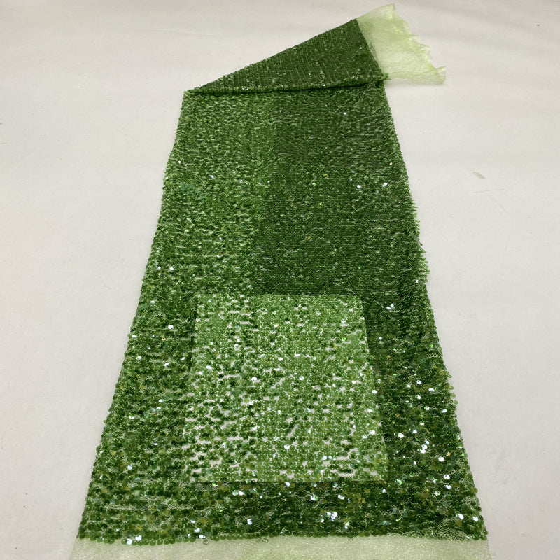 Colorful Sequin & Bead Embroidery Fabric for Dresses — fabric photo 4