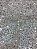 Foam and Silver Bead Sequin Mesh Fabric — fabric photo 6