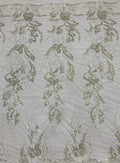 Heavy 3/7 mm Sequin & Triple-Bead Embroidered Bridal Fabric – Design 44351 — fabric photo 2