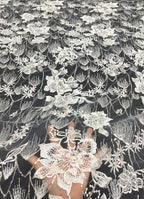 Botanical Sequin Embroidered Bridal Fabric – Design 78943 — fabric photo 2