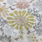 Botanical Multicolor Sequin Embroidered Fabric — fabric photo 4