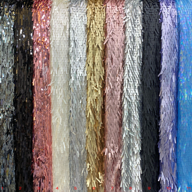 Long Sequin Embroidered Mesh Fabric — fabric photo 4