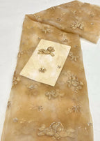 Printed Ribbon Bugle Bead Sequin Organza — fabric photo 6