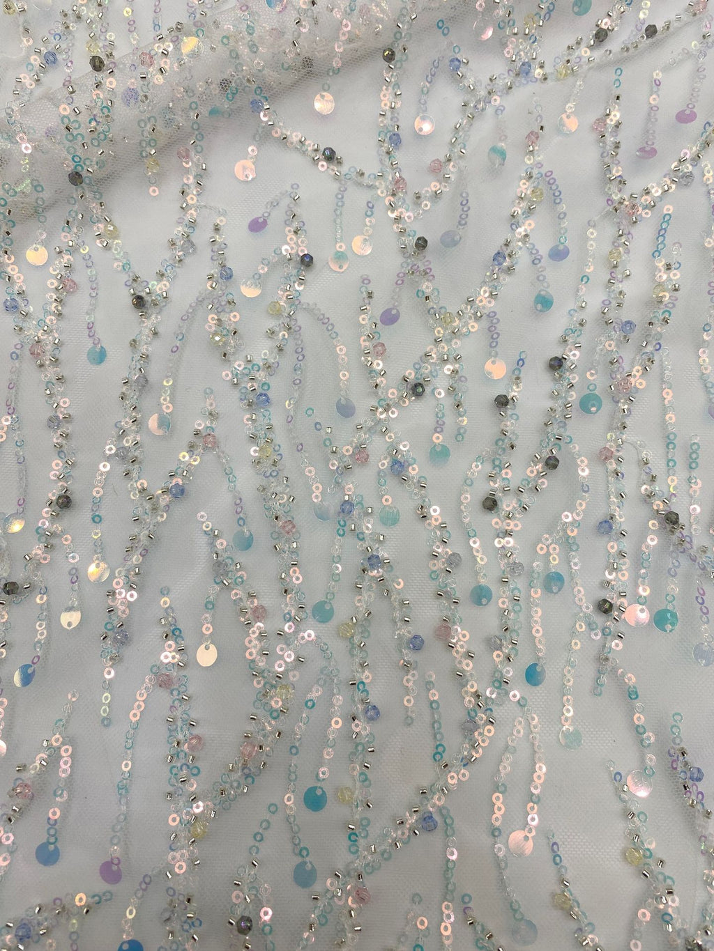 Sequin Embroidered Bridal Fabric – Design 23039 — fabric photo 3