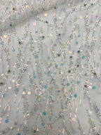 Sequin Embroidered Bridal Fabric – Design 23039 — fabric photo 3