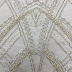 Heavy Raised Bead and Sequin Bridal Embroidery Fabric — fabric photo 5