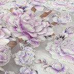 Botanical Laser-Cut Bead and Sequin Embroidered Fabric — fabric photo 5