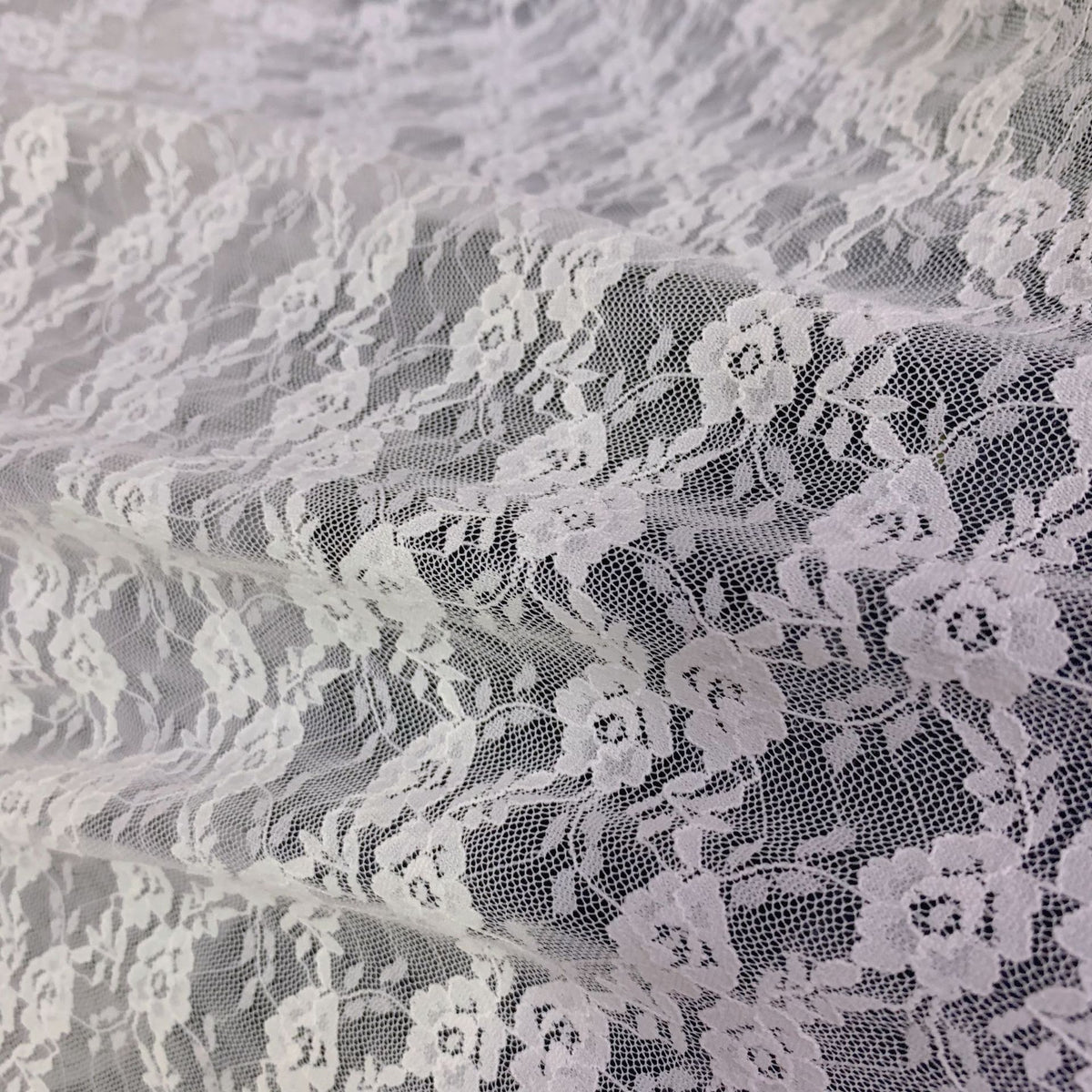 Peony Floral Stretch Nylon Lace Trim — fabric photo 3