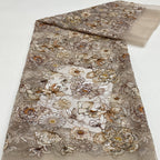 Printed Bead & Sequin Embroidered Organza — fabric photo 3