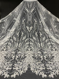 Sequin Embroidered Bridal Fabric – Design 92511 — fabric photo 6