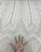 Foam Bead & 3/4mm Crystal Sequin Fabric — fabric photo 4