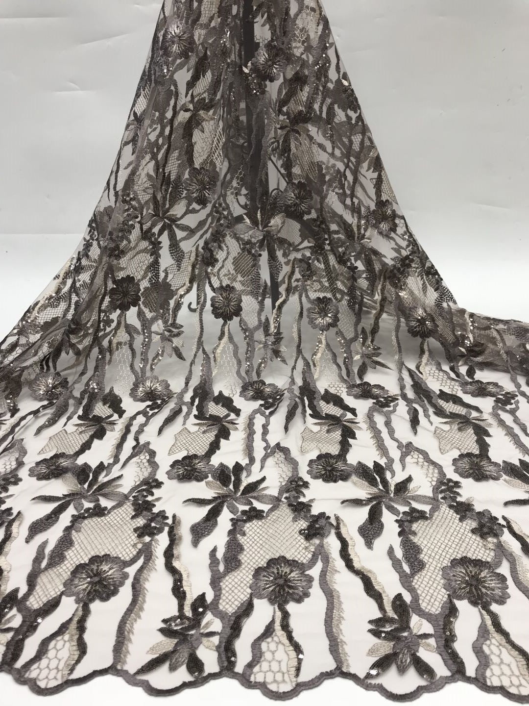 Multicolor Embroidered Mesh with 2 mm Sequins — fabric photo 6