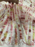 Wave Cordwork Iridescent Sequin Embroidered Mesh Fabric — fabric photo 6