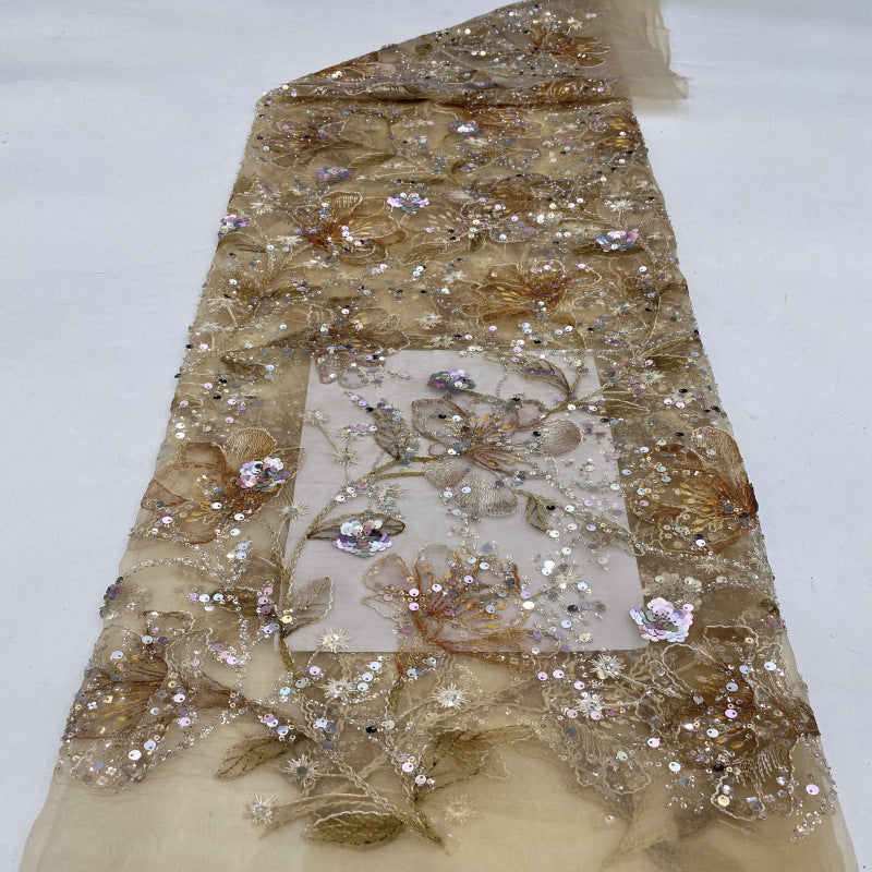 Sheer Base Rope Bead & Sequin Fabric