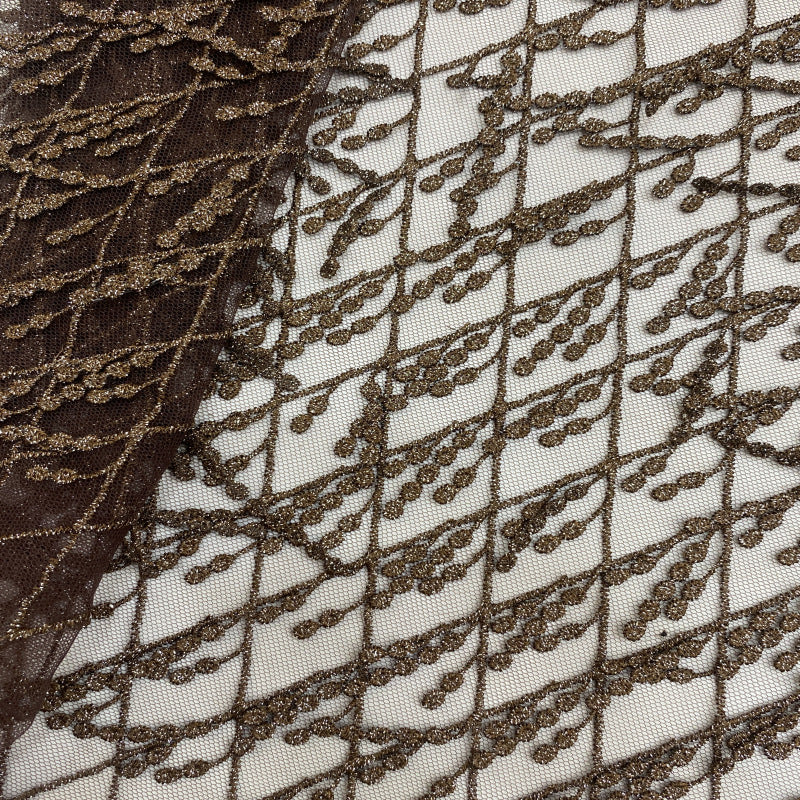 3D Metallic Thread Floating Embroidery Fabric — fabric photo 2