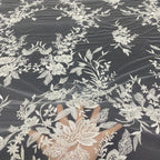 Large Floral Foam Bead & 3/4mm Sequin Fabric — fabric photo 2