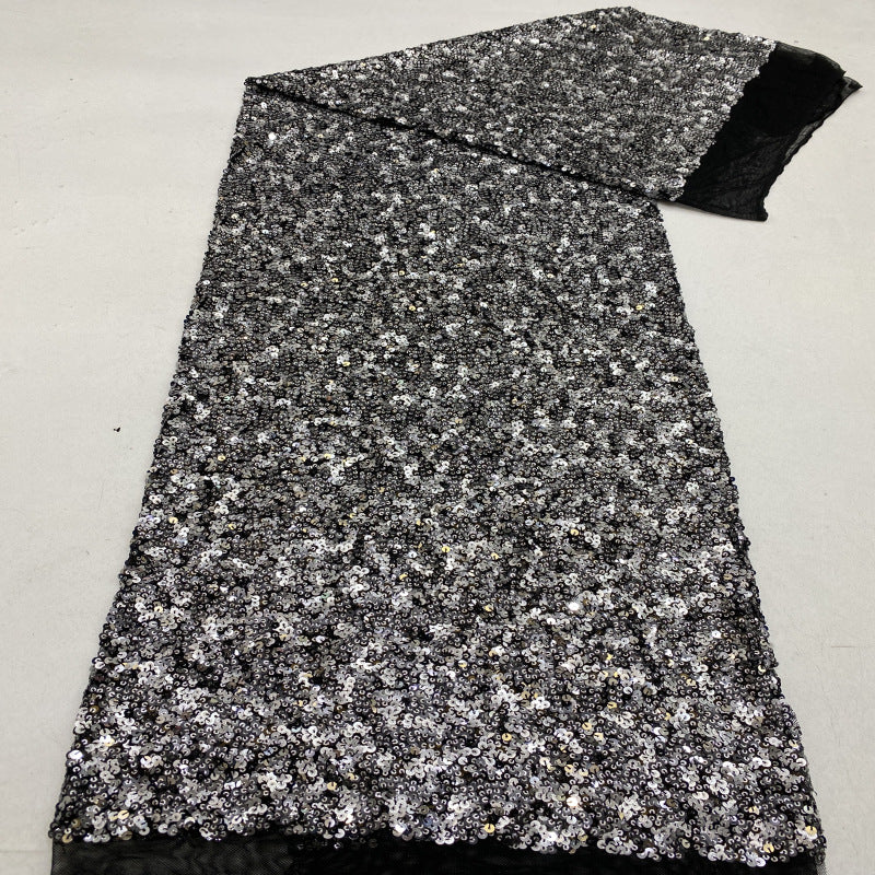 Colorful Sequin Embroidered Stretch Mesh Fabric — fabric photo 3