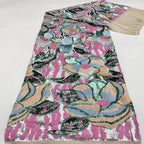Large Floral Colorful Sequin Embroidery Fabric — fabric photo 2