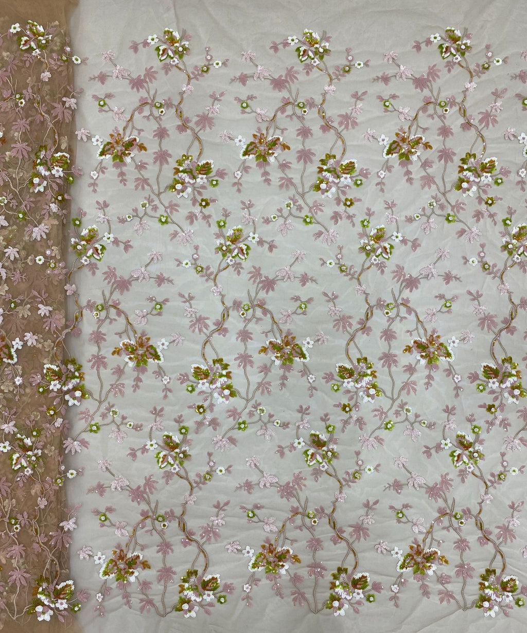 Multicolor Laminated Sequin Embroidery Fabric — fabric photo 6
