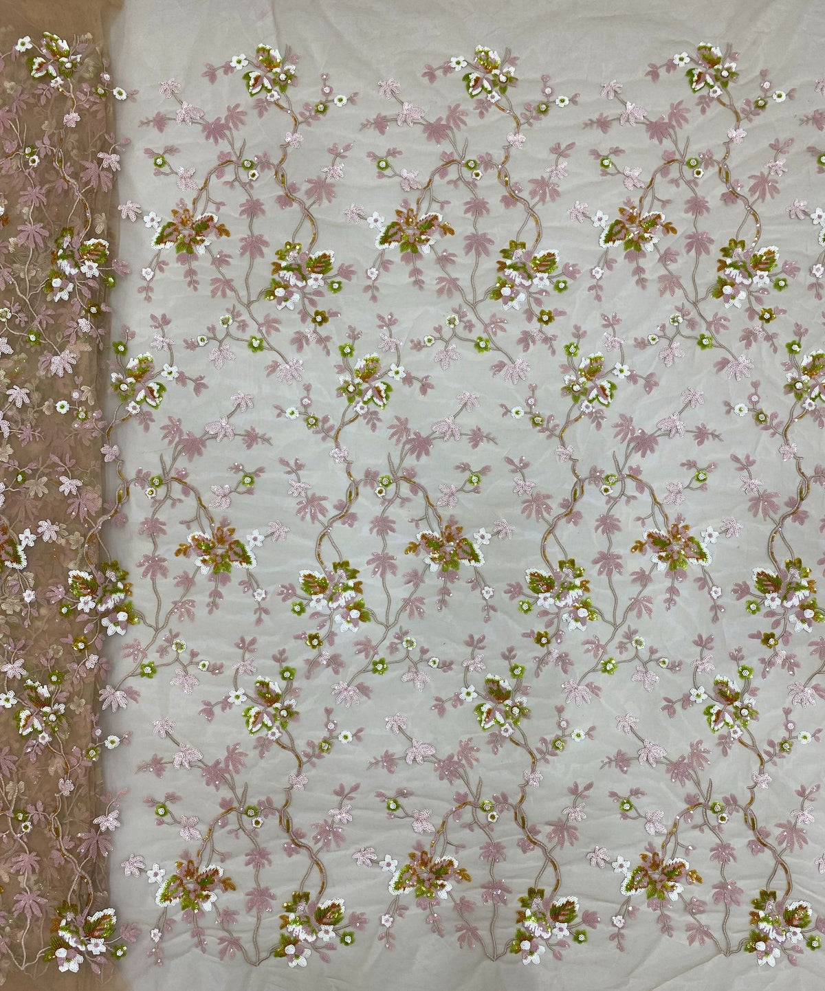 Multicolor Laminated Sequin Embroidery Fabric — fabric photo 6